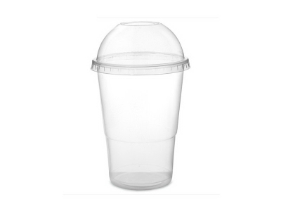 plastična čaša za sokove sa poklopcem sa rupom